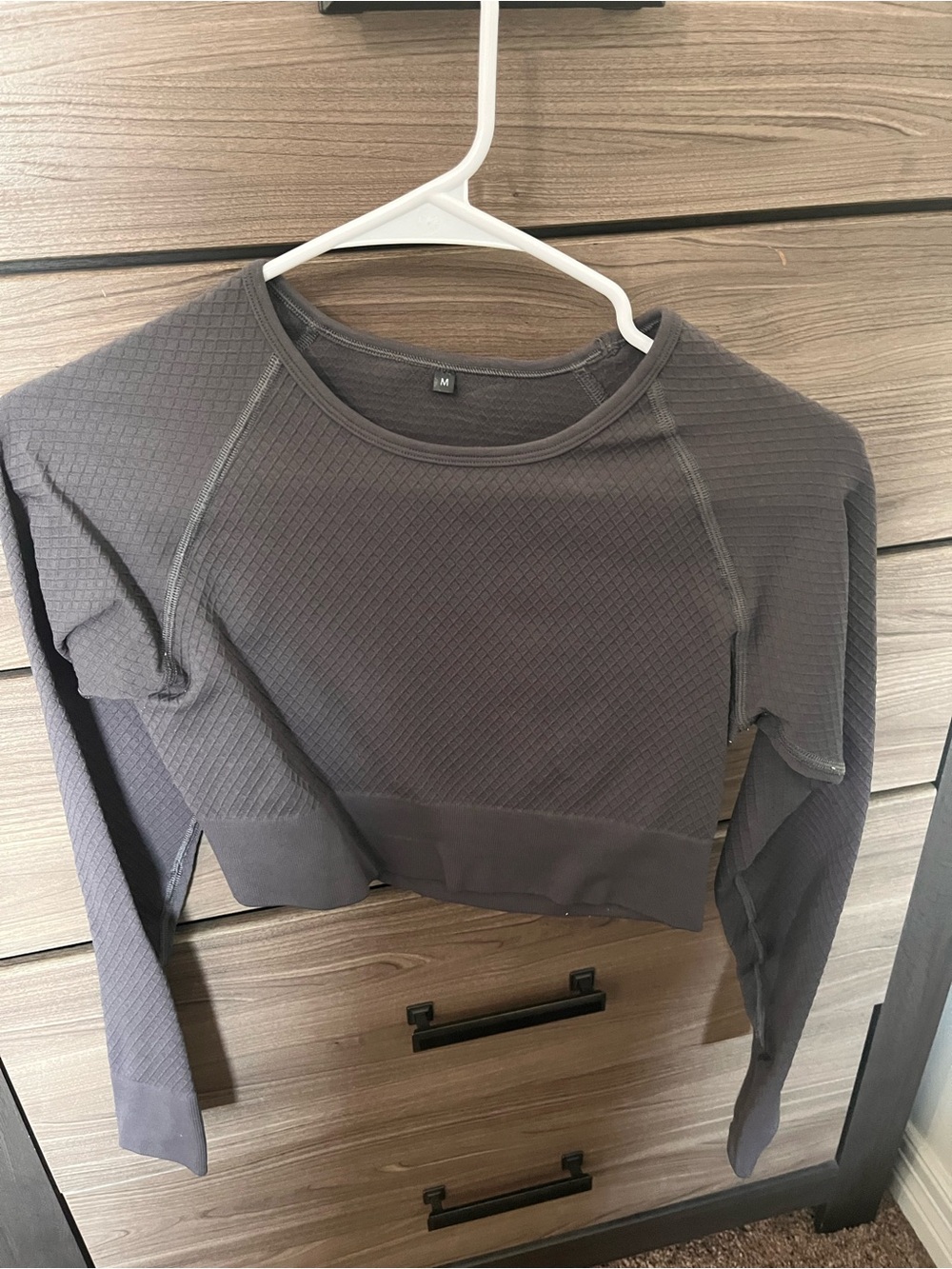 Balance Athletica Vitality Cropped Long-Sleeve Top - Charcoal Gray